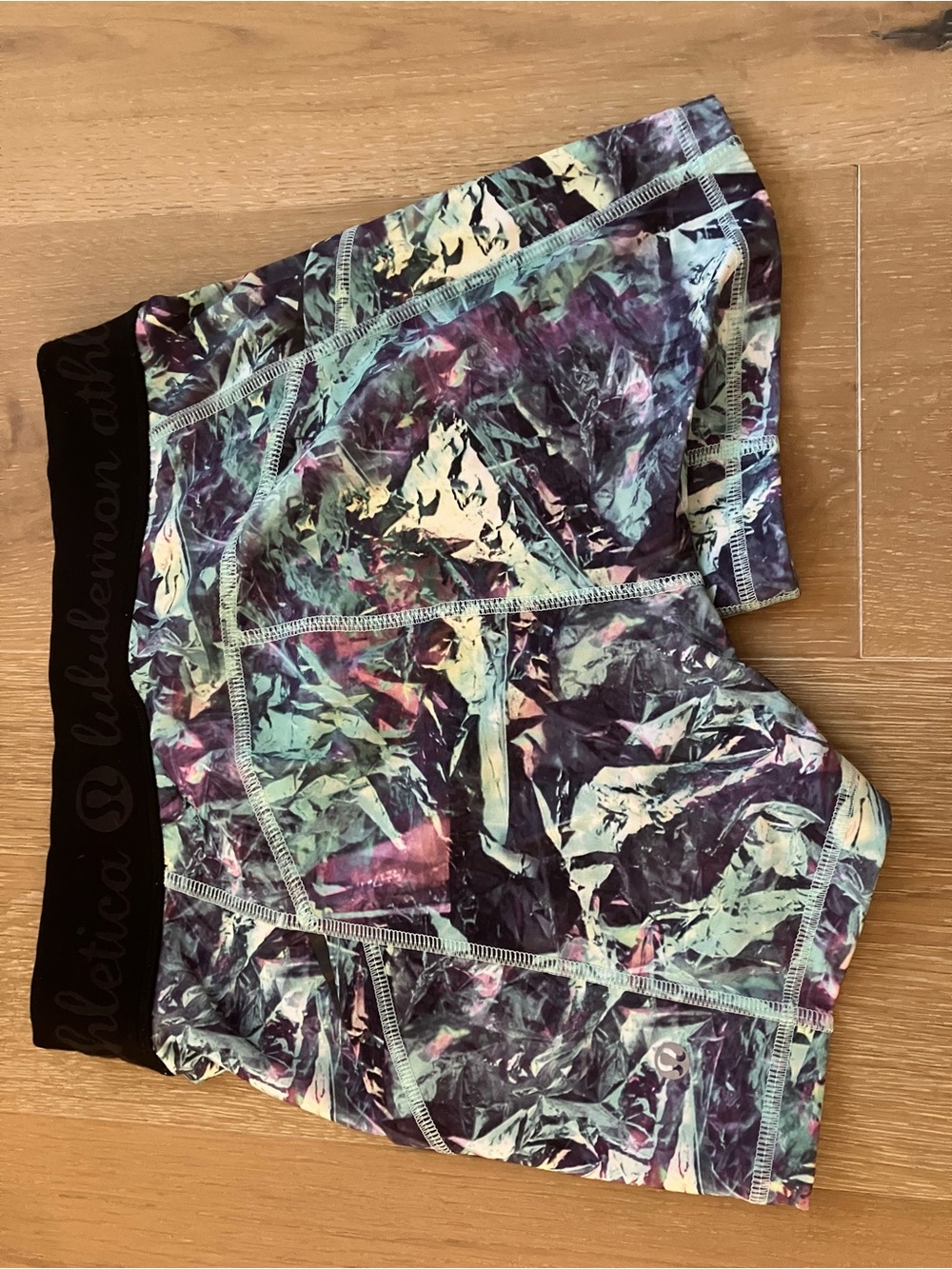 lululemon athletica Men’s Multicolor Abstract Athletic Shorts - Purple & Teal